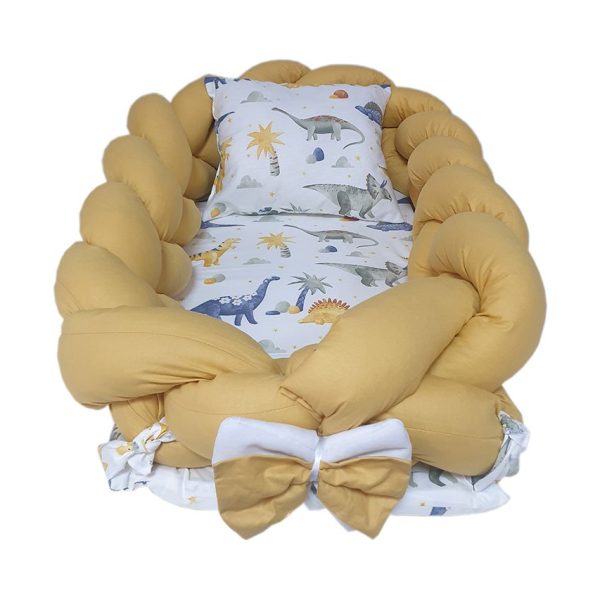 Dino Braided Babynest- Yellow