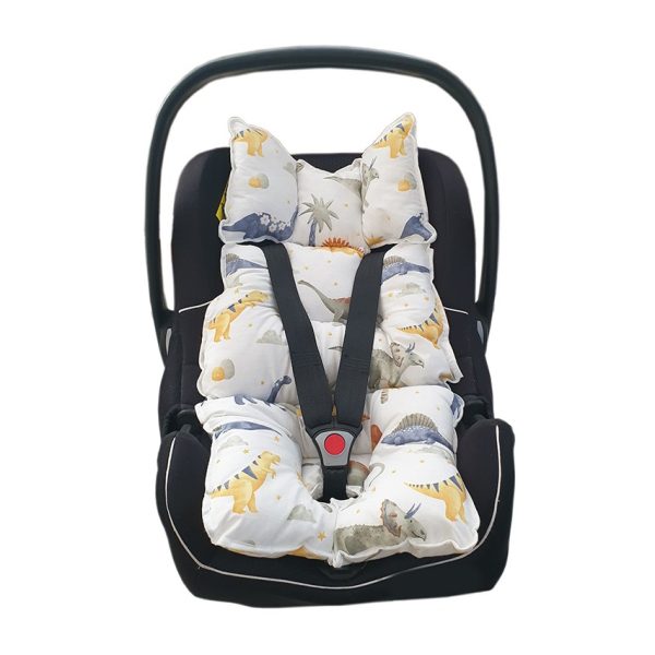 Dino Stroller Cushion: Green