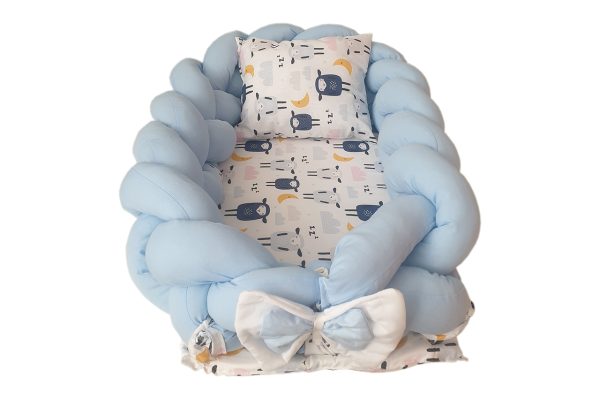 Lamb Braided Babynest- Blue