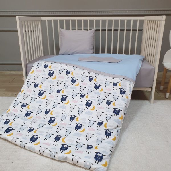 Lamb Baby Bedding Set- Blue